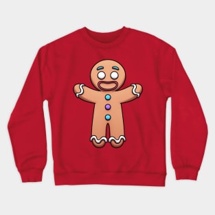 Happy Gingerbread Man Cartoon Crewneck Sweatshirt